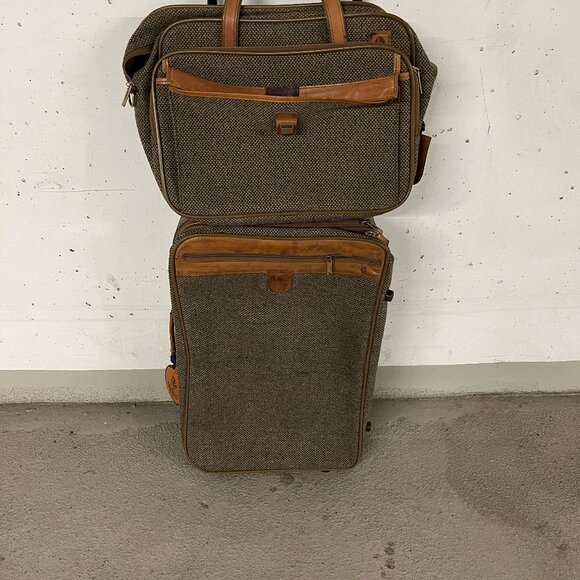 USED- Vintage Hartmann Tweed & Leather Briefcase Computer Carry Bag Luggage - Picture 3 of 3